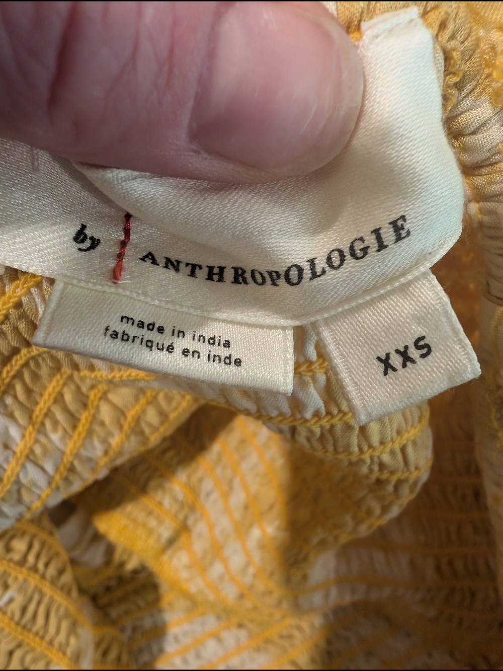 Anthropologie XXS Yellow and White Pineapple Print Strapless Dress - Picture 3 of 8